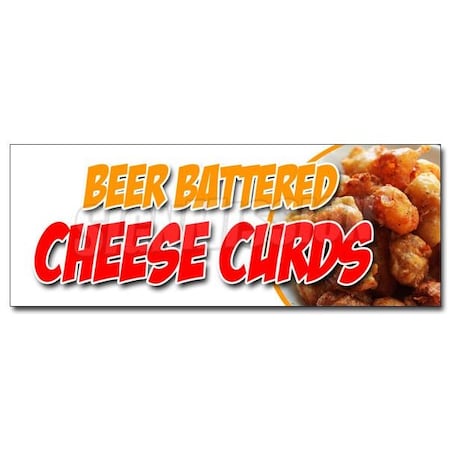 BEER BATTERED CHEESE CURDS DECAL Sticker Wisconsin Poutine Fried Fresh